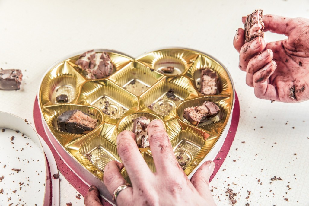 bonbons, chocolade, Valentijnsdag, vraatzucht